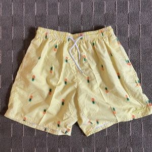 Mens Yellow UZZI swim trunks